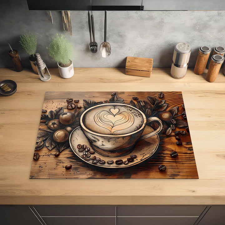 Herdabdeckplatte 70x52 cm Einteilig Küche Herdabdeckung Induktionsfeld Ceranfeld Herdabdeckplatten V