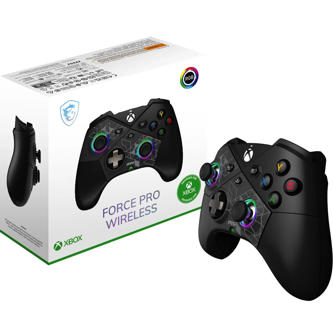MSI FORCE PRO WIRELESS PC Gamepad Controller - 2,4 GHz, Bluetooth, USB Typ-C zu A - kabelgebunden/dr