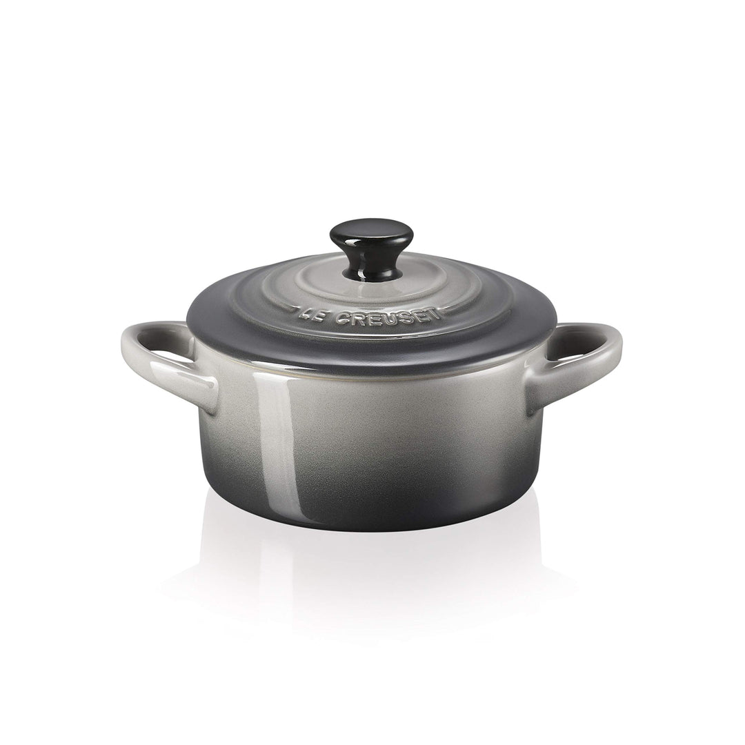 LE CREUSET Mini-Cocotte aus Steinzeug, 200 ml, 10 x 5 cm, Flint, 71901104440100 Schwarz Matt, Schwar