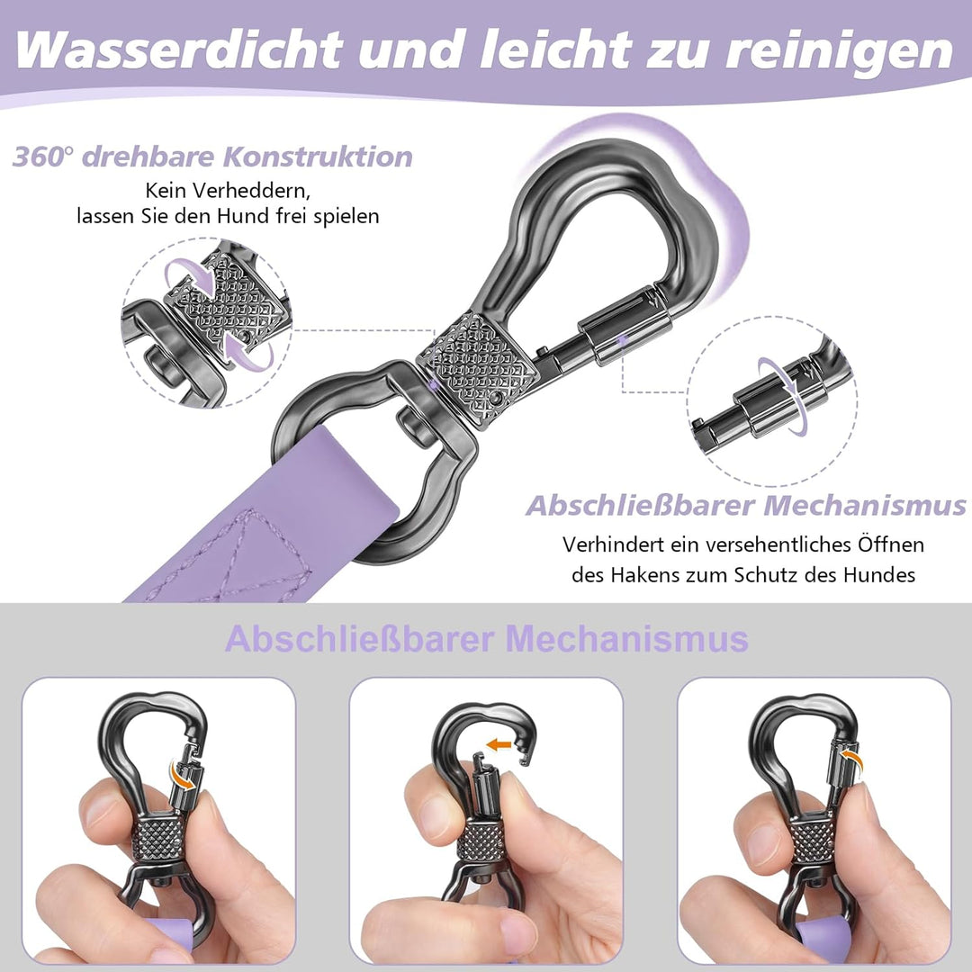 X XBEN Wasserfest Schleppleine für Hunde,3M 5M 10M 15M 20M 30M Gummierte Schleppleine mit Abschliess