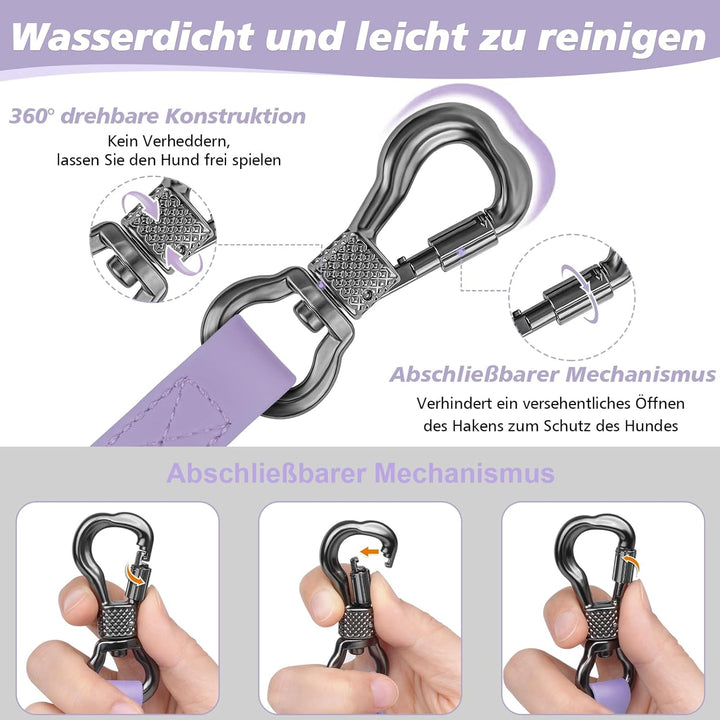 X XBEN Wasserfest Schleppleine für Hunde,3M 5M 10M 15M 20M 30M Gummierte Schleppleine mit Abschliess