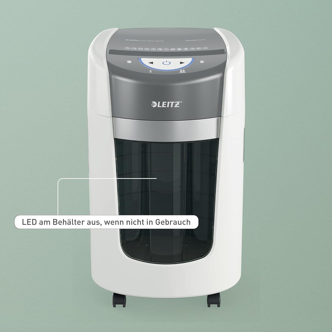 Leitz IQ Optimax Home Office 225 P5 Aktenvernichter, Mikroschnitt, Bis 6 Blatt 80 g/m², 45 Prozent m