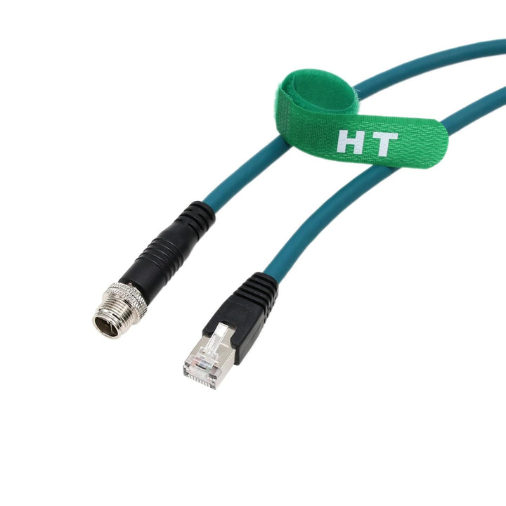 HangTon M12 Ethernet-Kabel, 8-polig, X-codiert, RJ45, Gigabit-Kabel, CAT-7e, für Basler Cognex IS200