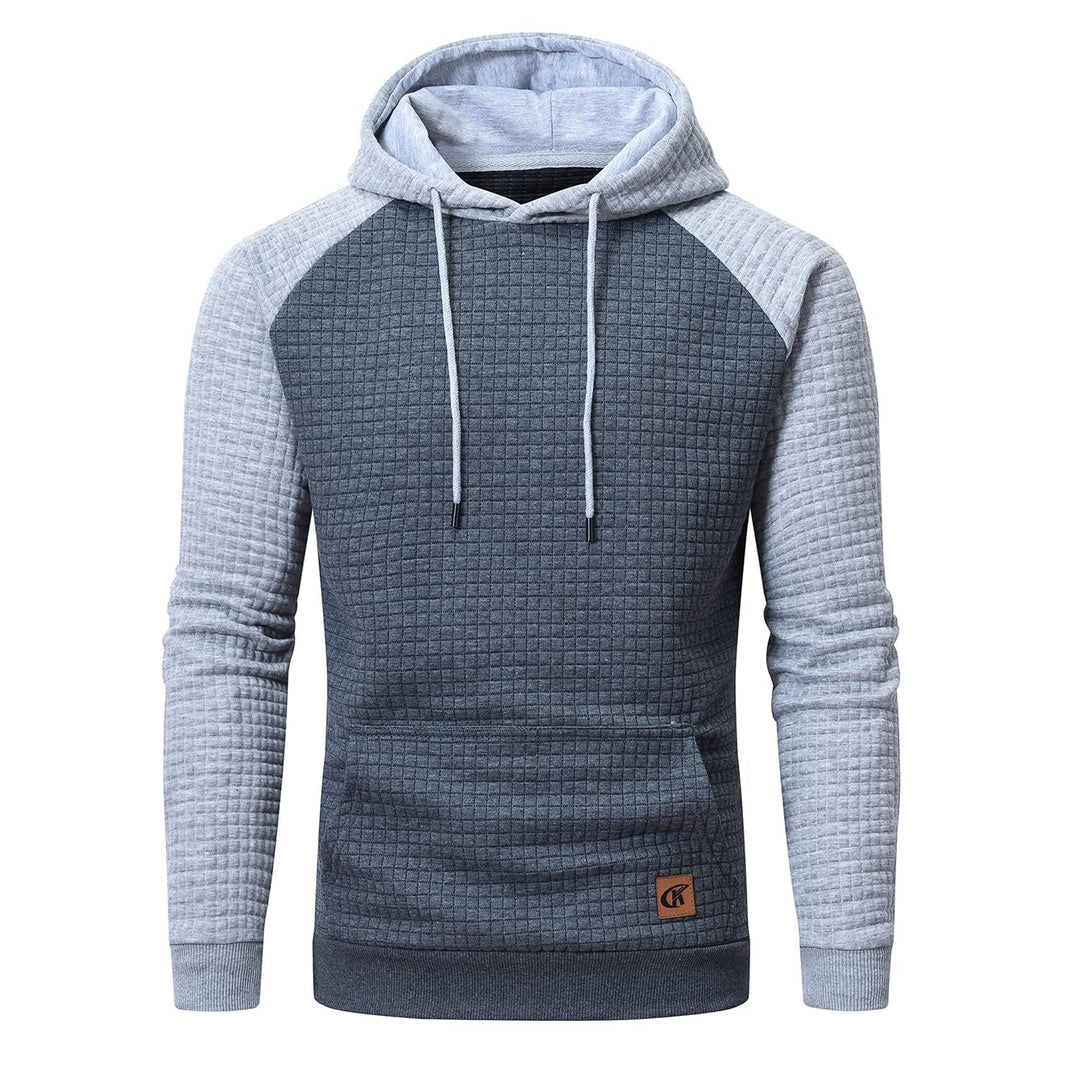 YuKaiChen Herren Kapuzenpullover Casual Langarm Karierten Kordelzug Jacquard Hooded Sweat mit Fleece