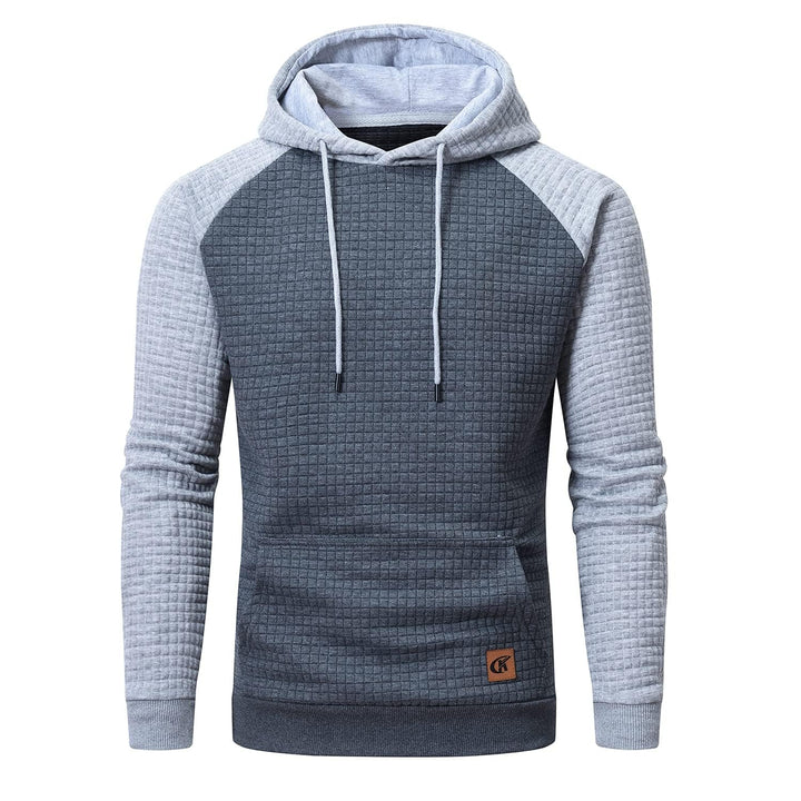 YuKaiChen Herren Kapuzenpullover Casual Langarm Karierten Kordelzug Jacquard Hooded Sweat mit Fleece