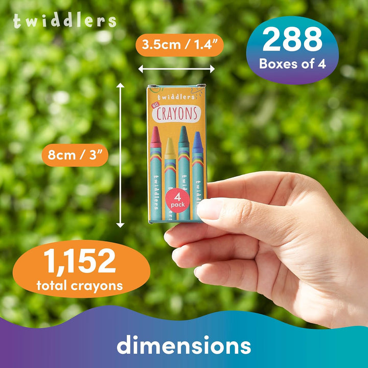 THE TWIDDLERS 288 Schachteln Wachsmalstifte für Kinder - 4 Stifte pro Schachtel, 1.152 insgesamt - G