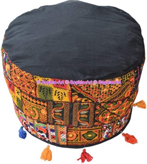 Indische bestickte Patchwork-Abdeckung Indische dekorative Hocker Indische bequeme Boden Baumwolle K