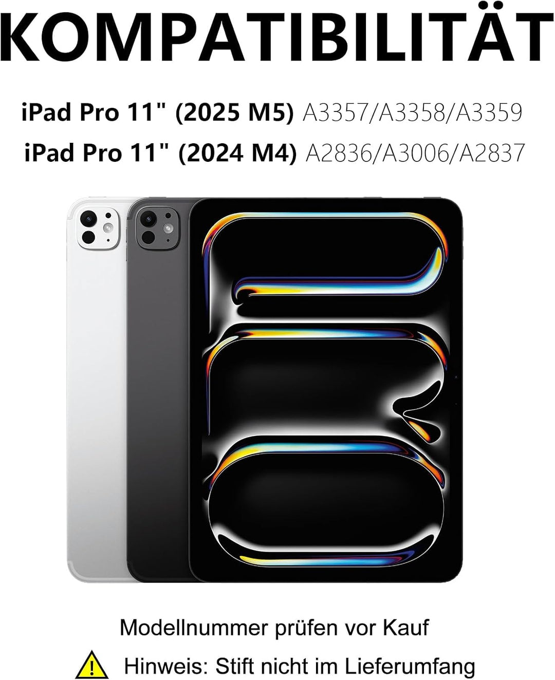 Für iPad Pro 11 M5/M4 (2025/2024) Hülle mit Tastatur QWERTZ | Hülle für iPad Pro 11" M5/M4 (2025/202