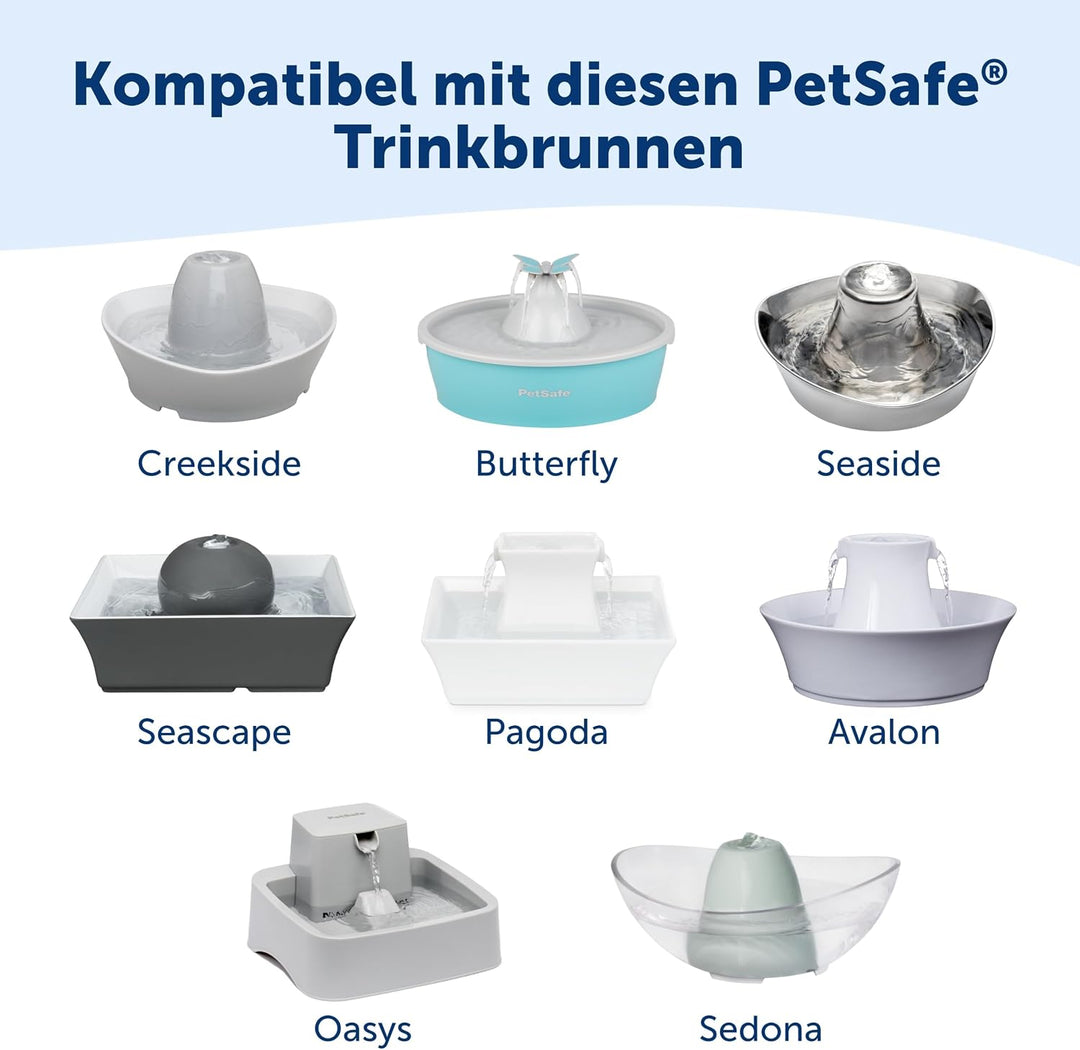 PetSafe Ersatz-Aktivkohlefilter für Drinkwell-Keramik-Trinkbrunnen, Sauberes Trinkwasser für Hunde u