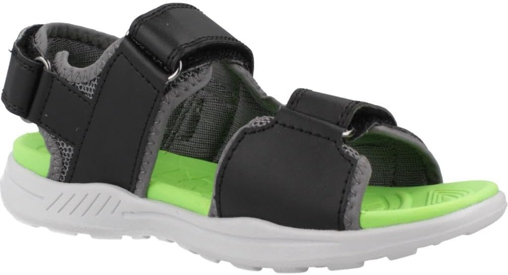 Geox Jungen J Vaniett Boy B Sandalen, Black Green