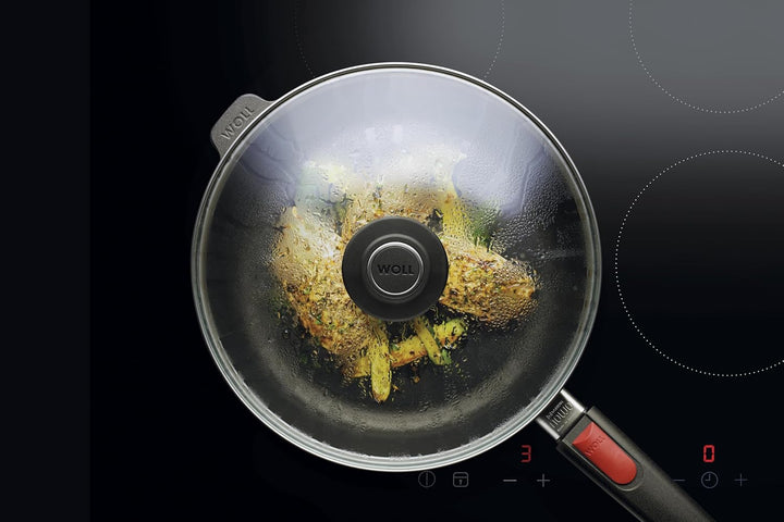 Woll Nowo Titanum Hochrandpfanne - Induktiv -, Ø 28 cm, 7 cm hoch, mit abnehmbarem Stiel - Geeignet