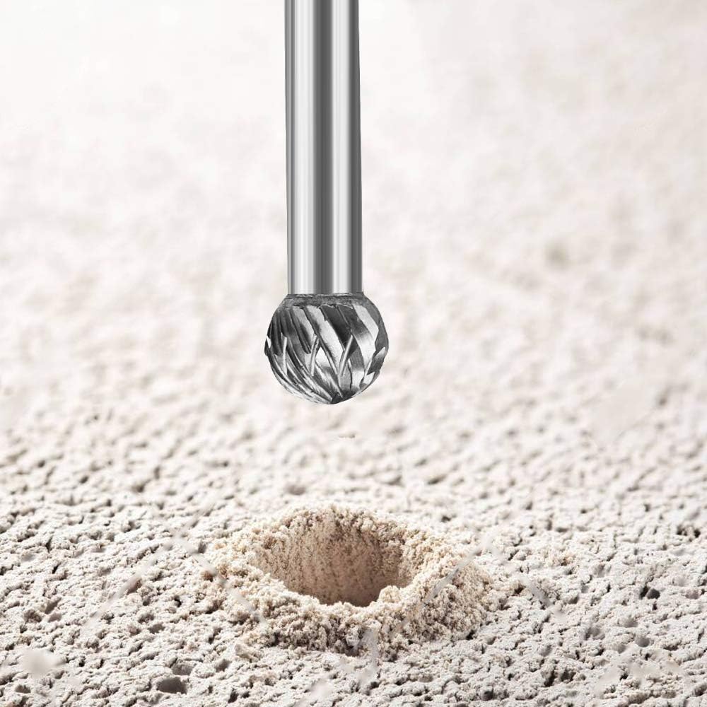 Wolframstahl Fräser, SPTA 5-Teilig Frässtifte 6mm Schaft Bit zum Holz Metall Marmor schnitzen, schle