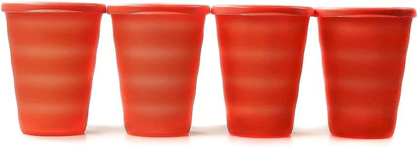 Tupperware Trinkhalmbecher Junge Welle 330 ml orange (4) Trinkhalm Becher