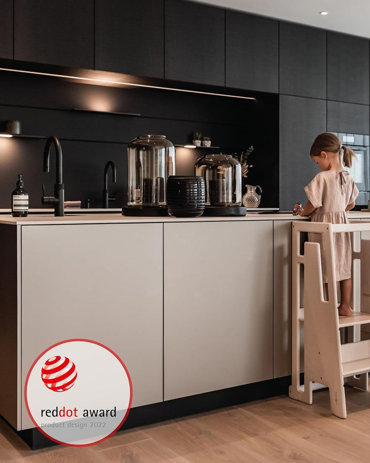 Tuki Lernturm ab 1 Jahr für Kinder Nature | Höhenverstellbar, hohe Standsicherheit, ergonomisches De