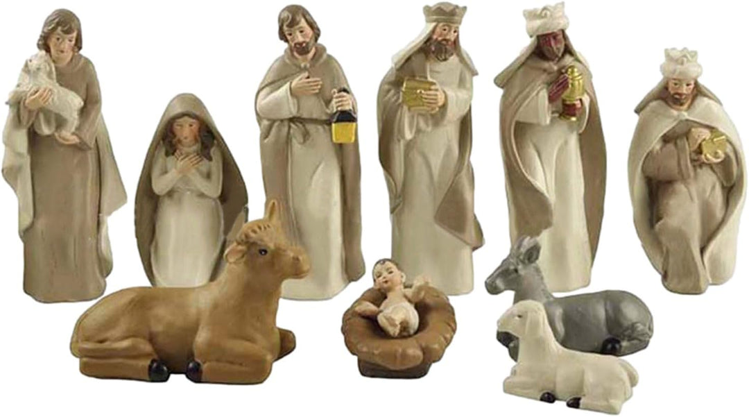 Generisch Krippenfiguren - Kunstharz Krippenszene Dekoration,Weihnachtliche Tischdekoration Figuren