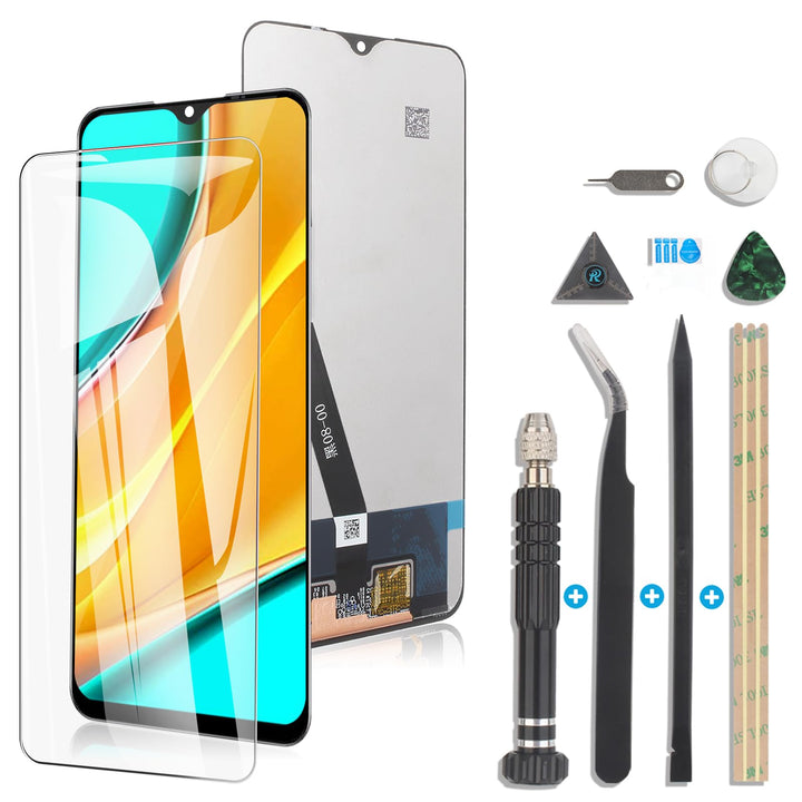 RongZy Kompatibel mit Xiaomi Redmi 9 M2004J19G M2004J19C Ersatz Bildschirm LCD Display und Touchscre