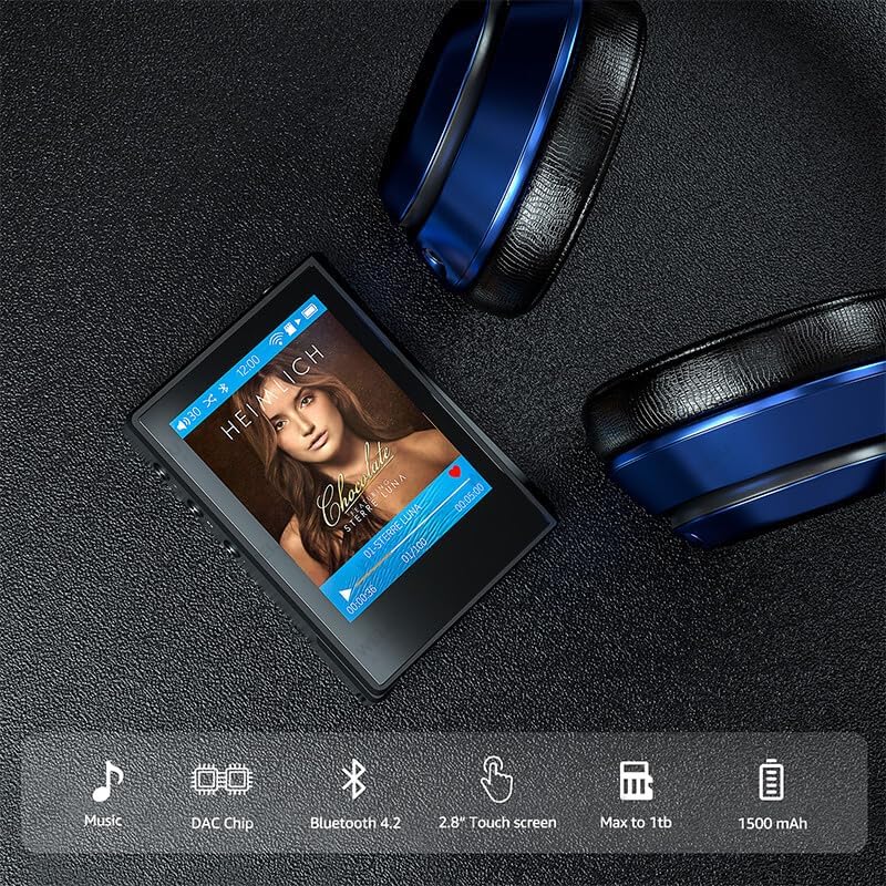 Surfans HiFi MP3 Player mit Bluetooth: F22 Full Touch Lossless Musikplayer - Tragbarer High Resoluti