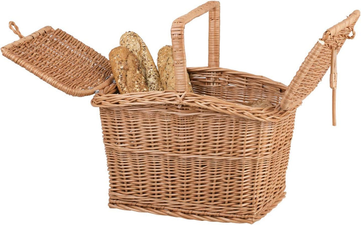 Picknickkorb aus Weide Weidenkorb mit Deckel Aufbewahrungskorb für Obst und Gemüse Proviantkorb Esse