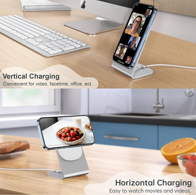 Mag Safe Ladegerät, 3 in 1 Wireless Charger mit 1.5m USBC Kabel, Magnet Induktive Kabellose Ladestat