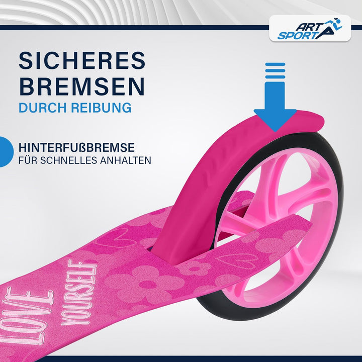 ArtSport Cityroller Scooter mit Big Wheel Räder & Tragegurt - Für Kinder ab 3 Jahren - 4 Designs 88