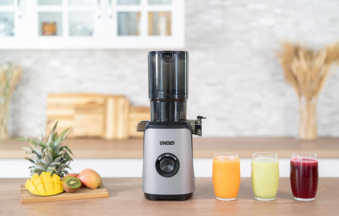 Unold 78275 Slow Juicer Sam, Entsafter mit grossem Einfüllschacht und 300W Motor für Obst, Gemüse, S