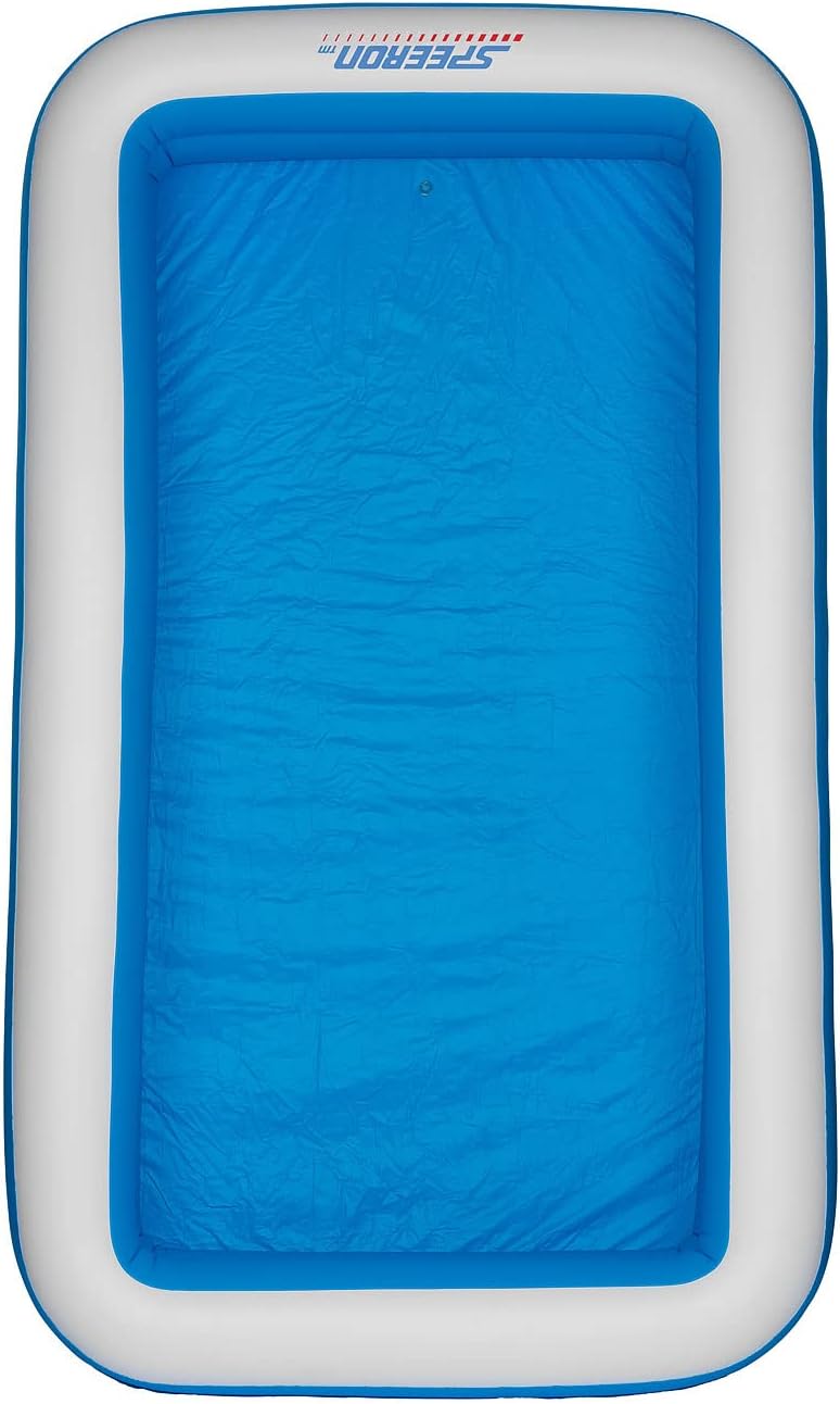 Speeron Swimmingpool: Aufblasbares Jumbo-Planschbecken, 305 x 183 x 51 cm, blau-weiss (Pools, Kinder