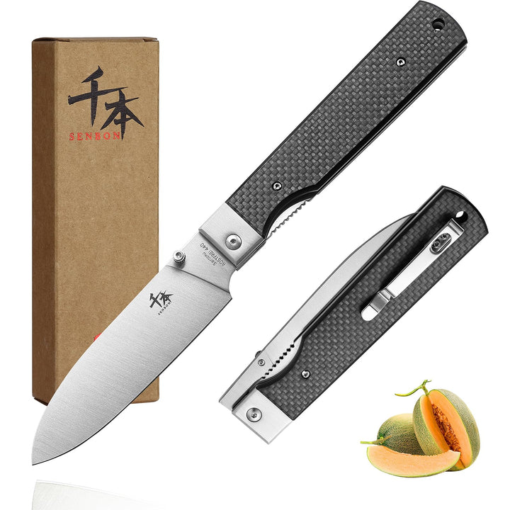 SENBO 440A Camping Chef Messer Edelstahl Sharp Japanisch Falten Tragbare Reise Obst-Messer Carbon Fi