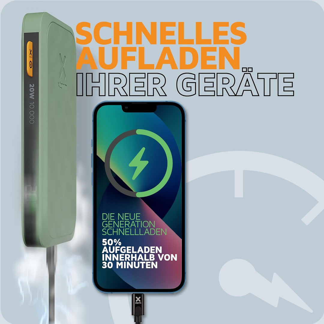 Xtorm Fuel Series 5 20W Powerbank, 10.000mAh, 2 x USB-C / 1 x USB-A, Flugzeugfest, Geeignet für Sams
