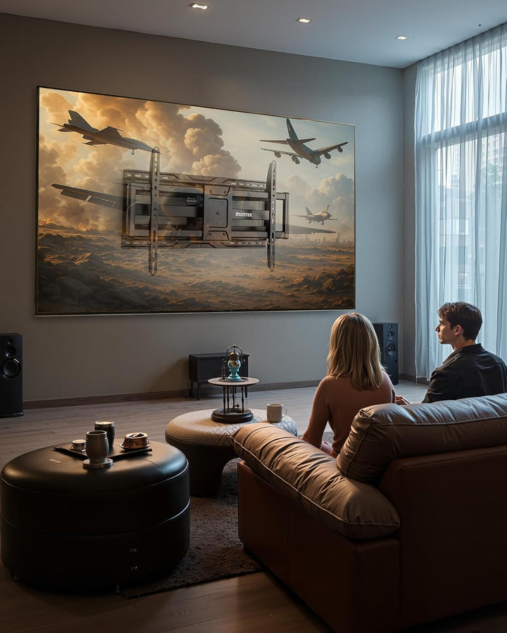 monTEK TV Wandhalterung für die meisten 37–90 Zoll Fernseher bis 75 kg, Wandhalterung Fernseher mit