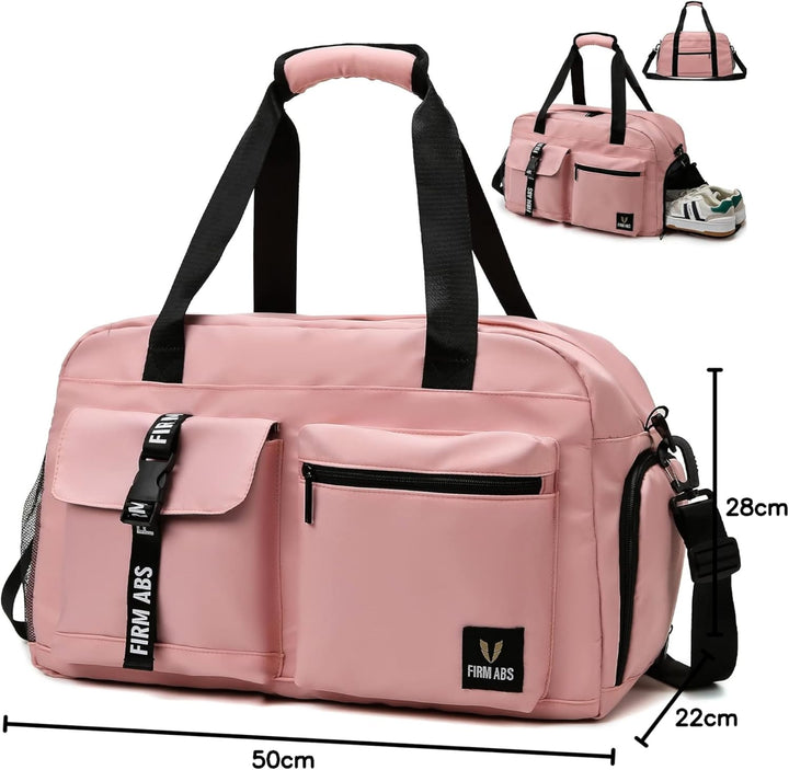 Sporttasche Damen Herren, Reisetasche mit Schuhfach, Trainingstasche mit Nassfach, wasserdichte Week