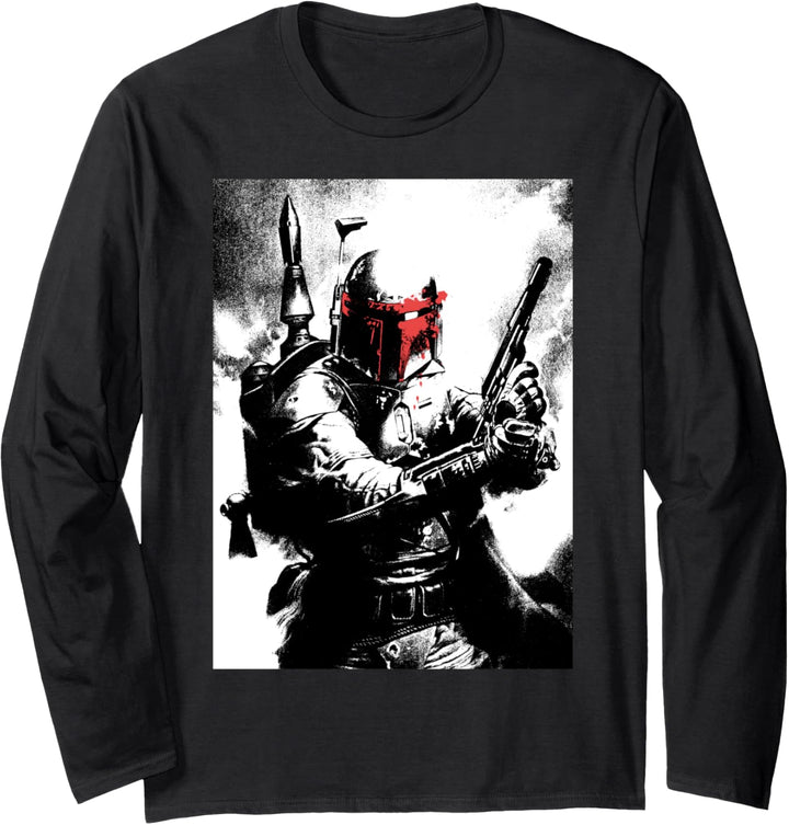 Star Wars Bobba Fett Negative Poster Langarmshirt