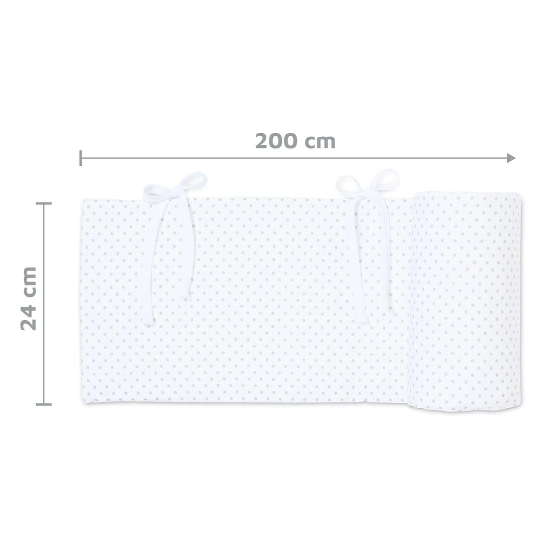 babybay Nestchen Piqué passend für Modell Boxspring XXL, weiss Punkte perlgrau