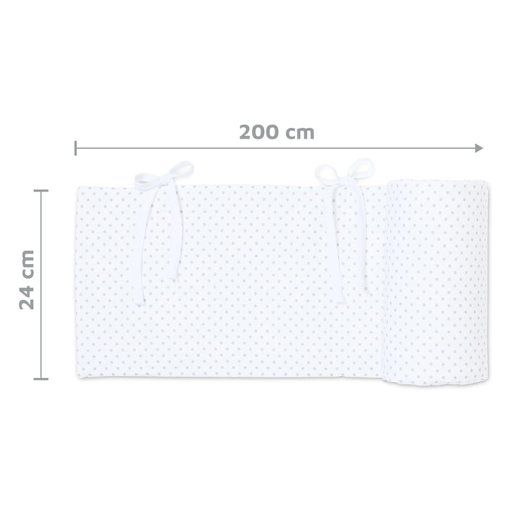 babybay Nestchen Piqué passend für Modell Boxspring XXL, weiss Punkte perlgrau