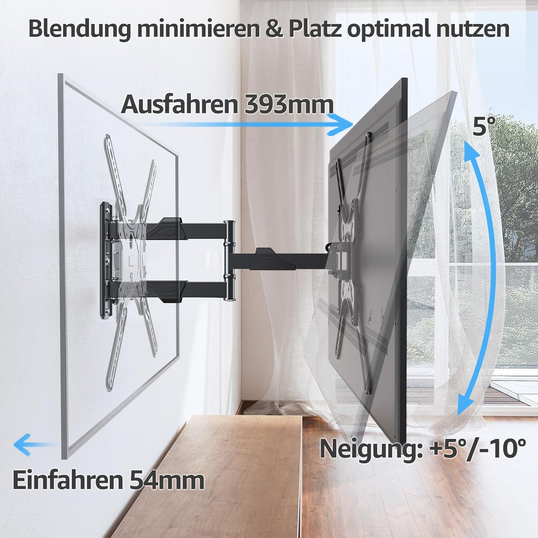 MOUNTUP TV Wandhalterung für 26-60 Zoll LED, LCD, OLED Fernseher, Schwenkbare Neigbare TV Halterun b