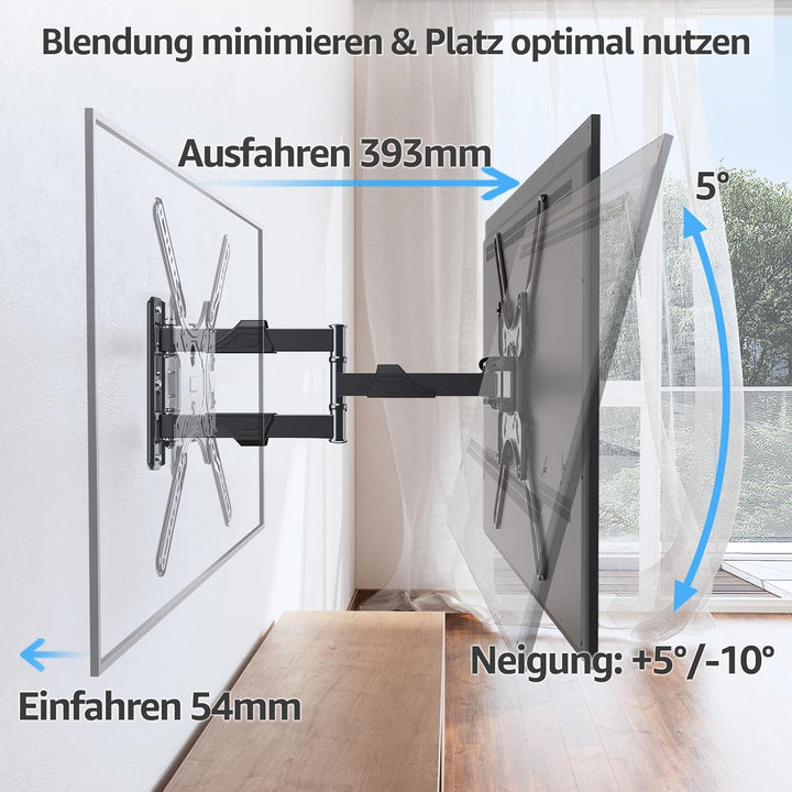 MOUNTUP TV Wandhalterung für 26-60 Zoll LED, LCD, OLED Fernseher, Schwenkbare Neigbare TV Halterun b