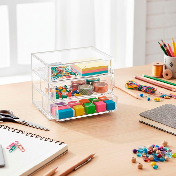 OSCO A3275 Magazin mit 3 Schubladen aus klarem Acryl, klein Small (3 Drawer), Small (3 Drawer)