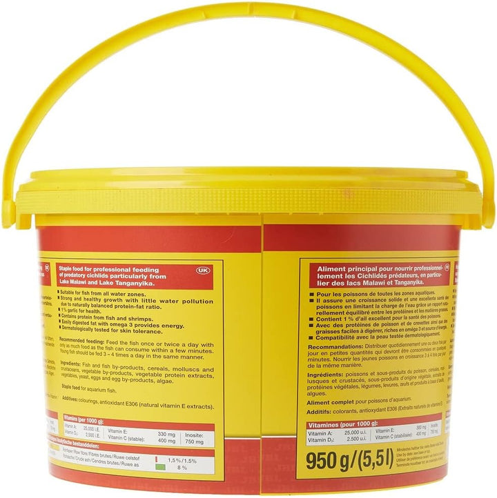 JBL NovoTanganjika 30022 Alleinfutter für räuberische Buntbarsche, Flocken 5,5 l larven 950 g (1er P