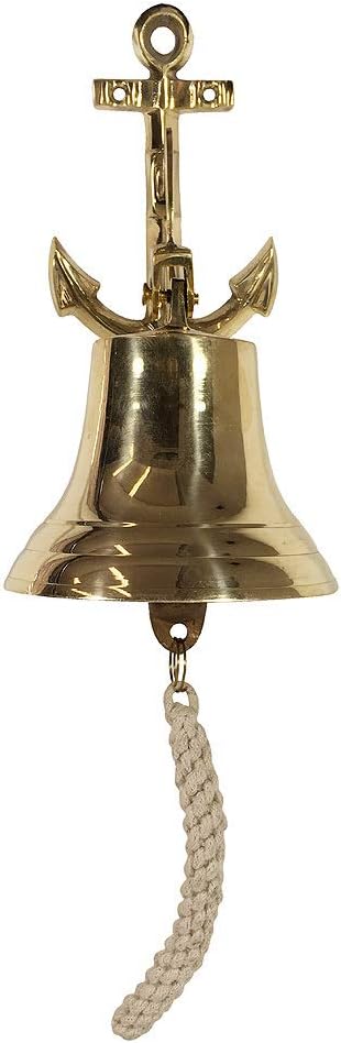 Schiffsglocke Anker Messing Nostalgie Glocke Maritim 14cm