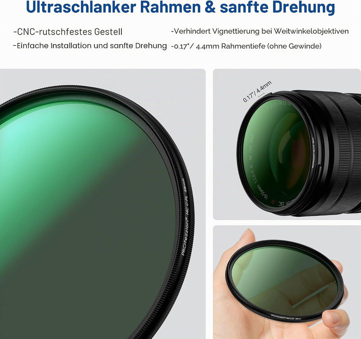 PROfezzion Slim Zirkularer Polfilter 67mm CPL Filter für Canon EOS R RP R6 II mit RF 24-105mm Kit-Ob