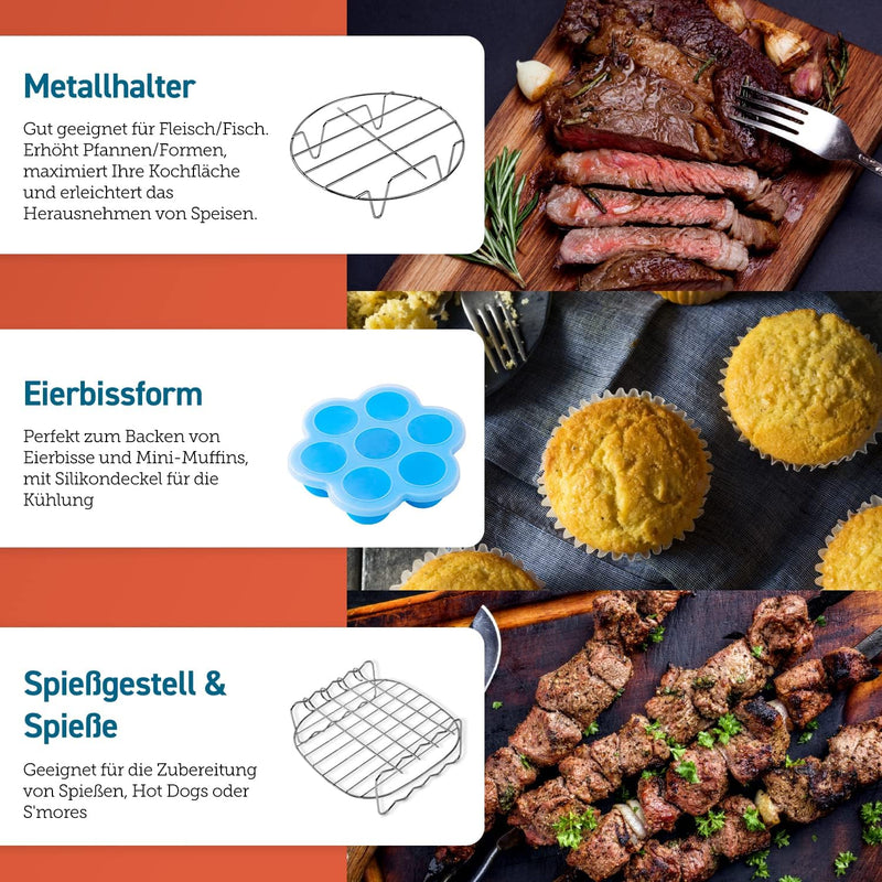 COSORI Heissluftfritteuse XL, Heissluftfriteuse mit 13 Programmen, Airfryer 1,2kg für 1-3 Personen m