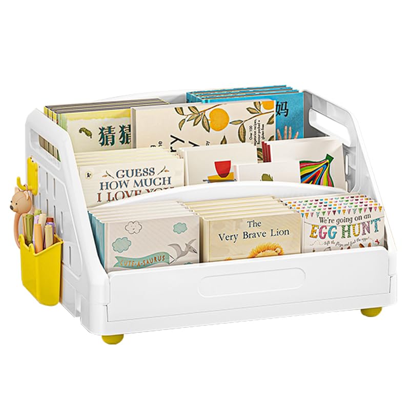 NUODWELL Kinderregal, Kinderregal mit 3 Ebenen, Montessori-Regal, Organizer für Bücher und Spielzeug