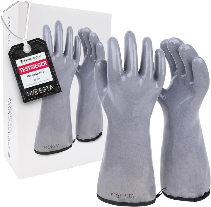 Moesta 19833 - HeatPro Gloves - Ofen- und Grillhandschuh aus Silikon - bis 250 Grad hitzebeständig,