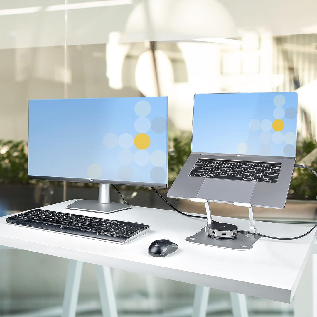 StarTech.com Tisch Laptopständer - Laptoperhöhung aus Aluminium, Tragbar, Faltbar, Schwenkbar - Trag