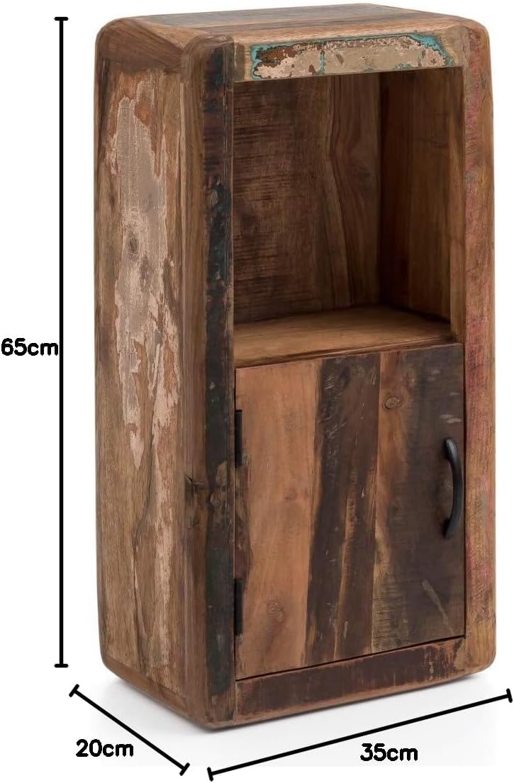 Woodkings® Bad Hängeschrank Kalkutta mit Fach recyceltes Holz bunt rustikal Hängebad Badhochschrank