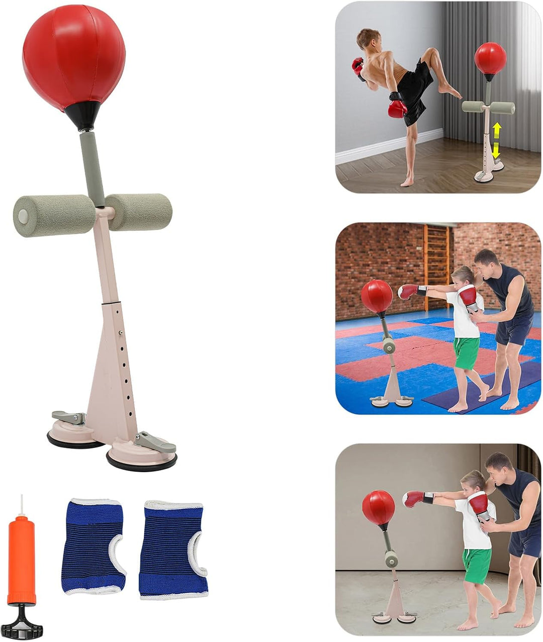 Punchingball Boxen Set,Boxball mit Ständer und Saugnäpfen Punchingball Ständer Kickboxen Standboxbal