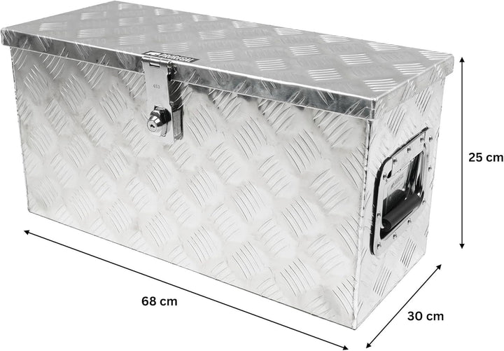 PROREGAL Deichselbox TITAN Anhängerbox für PKW Anhänger Alubox abschliessbar mit Deckel & 2 Schlüsse