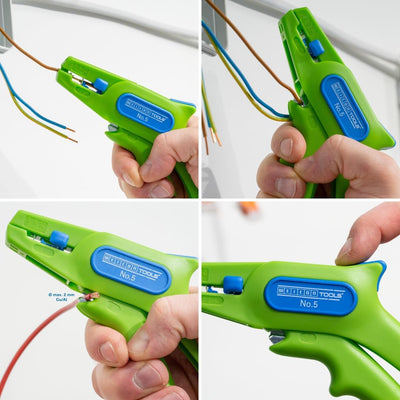 WEICON TOOLS Abisolierzange No. 5 Green Line | Nachhaltige Rohstoffe | Automatische Abisolierzange v