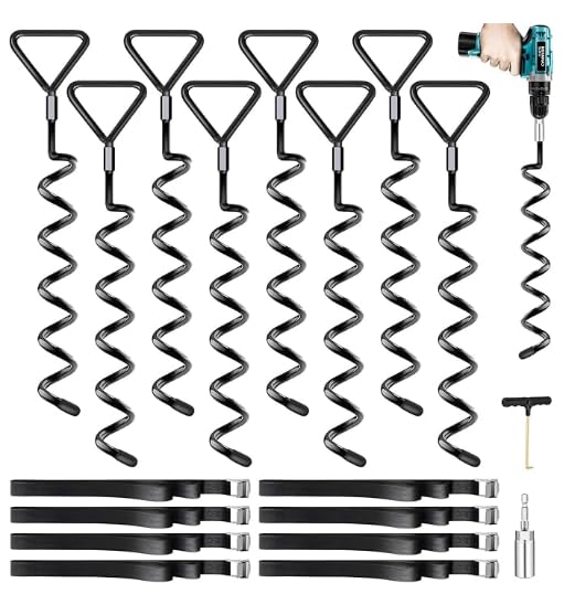 Bodenanker Trampolin 8 Pack | Heavy Duty Erdanker zum Einschrauben für Trampoline Withstand High Win