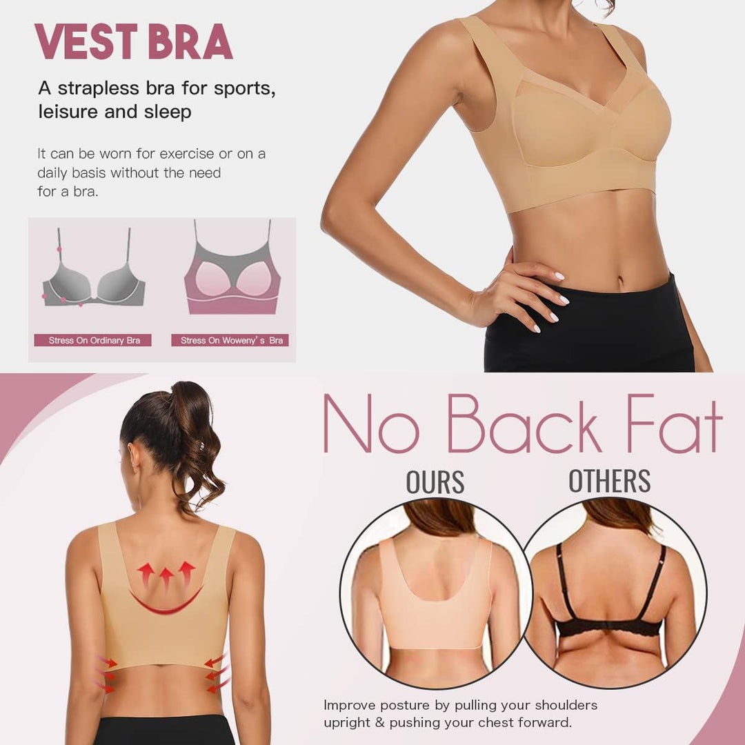 WOWENY Damen Vollschalen BH bügel Zero Feel Push up Seamless BH Nahtlos Komfort Soft BH Schlaf BH Kl