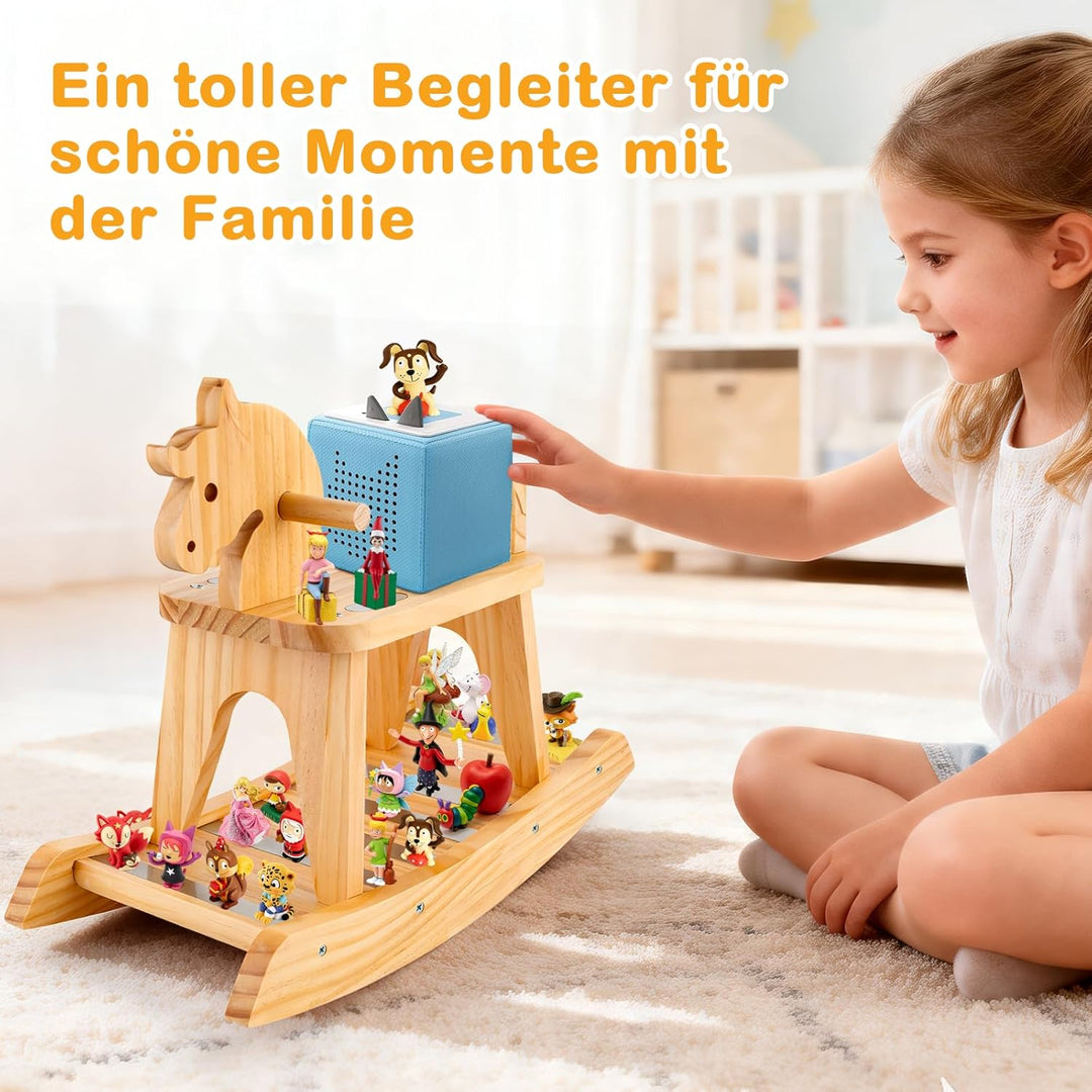Tonie Regal im Schaukelpferd-Design, Standregal für Toniebox & Figuren, Zubehör für Toniebox 1 & 2 S